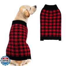 PUPTECK Dog Sweaters for Large Medium Small Dogs - Fall Classic Plaid Style P