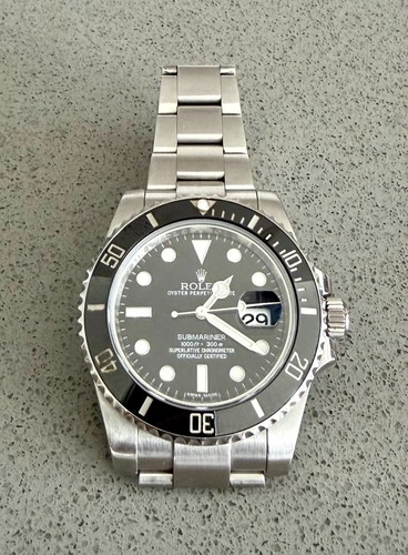 Rolex Submariner 16610 Silver Oyster Bracelet with Black Bezel
