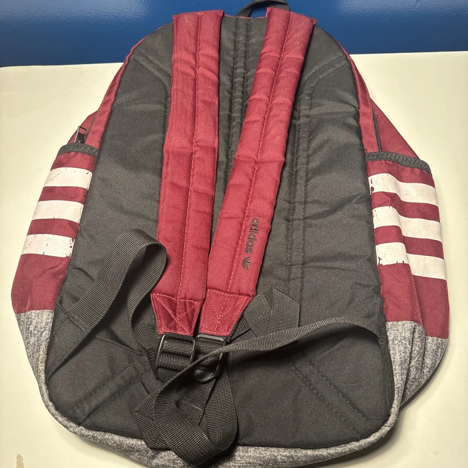 ADIDAS ORIGINALS Unisex Base Fits Laptop 13" Collage School Backpack Red / Gray - Image 2 of 4