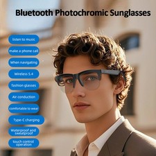 Photochromic Sunglasses Smart Glasses Music Audio Bluetooth Wireless Mic/Speaker