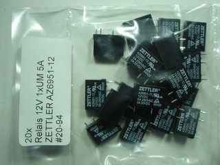 20x Relais 12V 1xEIN 5A ZETTLER AZ6951 12 #20 94#5n