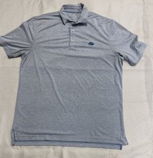 Johnnie O Polo Shirt Mens Large Blue Performance Golf Logo Stretch Lightweight