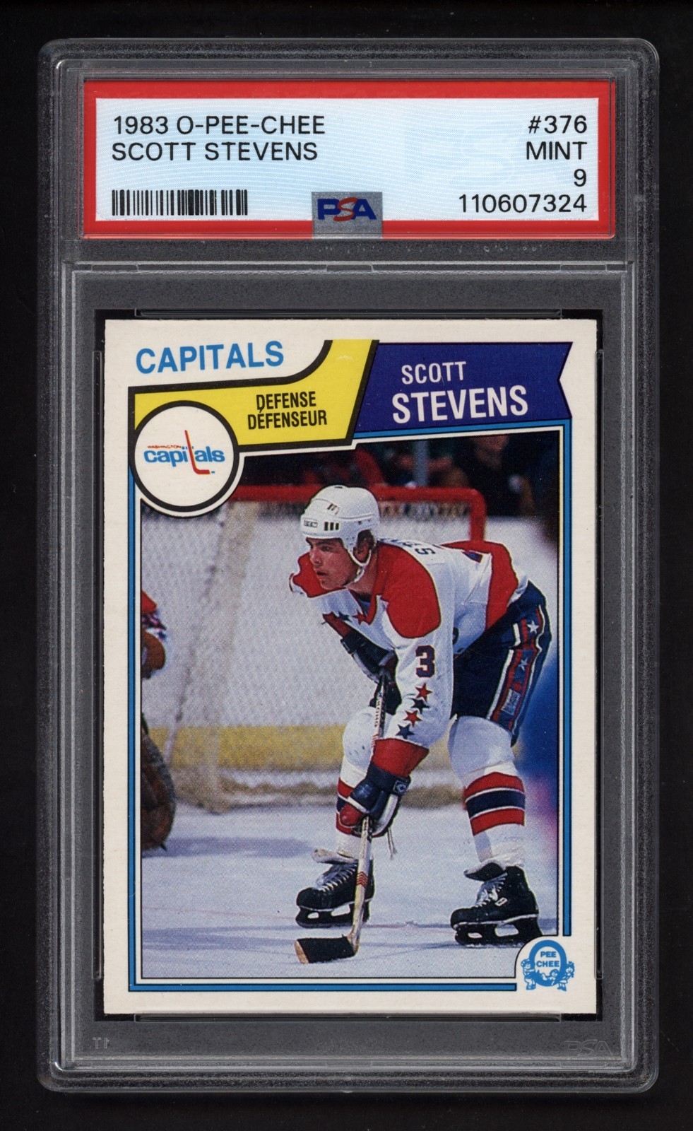 1983 OPC #376 SCOTT STEVENS ROOKIE CARD PSA 9 MINT