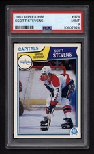 1983 OPC #376 SCOTT STEVENS ROOKIE CARD PSA 9 MINT. rookie card picture