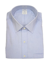 Brooks Brothers Regular Non-Iron All Cotton 18-36/37 Ainsley Collar Blue
