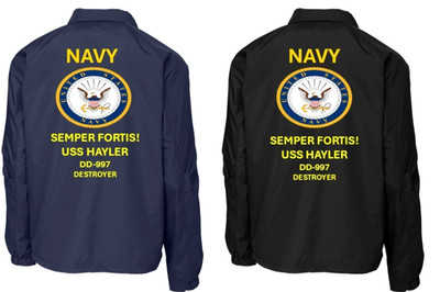 USS HAYLER  DD-997 *DESTROYER*COACHES JACKET. NAVY OFFICIAL LICENSE
