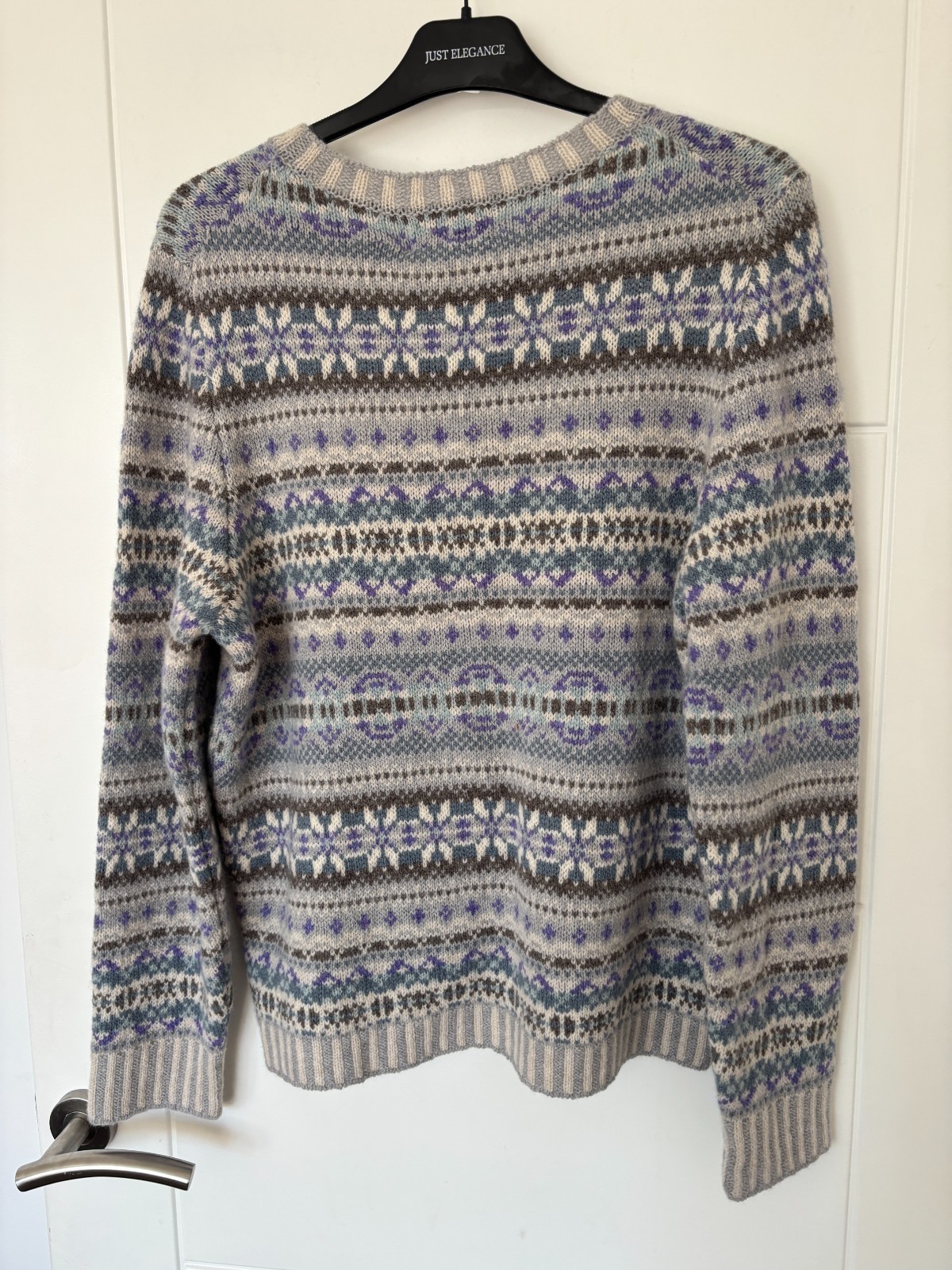 Eribe Cardigan L Fair Isle Wool Knit Scotland Button Nordic Pattern NWT image 10