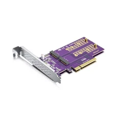 REDLUX PCIe 3.0 to NVMe (2) M.2 Adapter for M.2 (M Key) SSD, X8,Compatible wi...