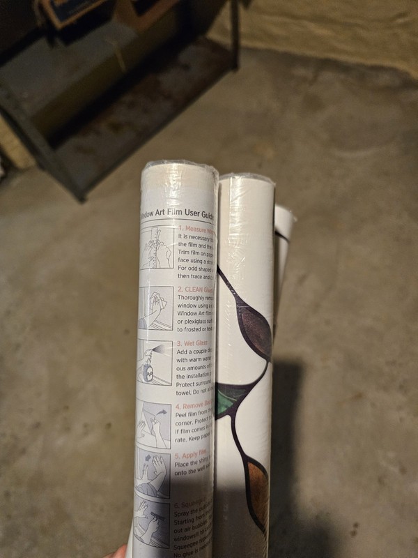 Stained Glass Pattern Multicolor Window Film Rolls Pack of 3