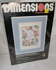Dimensions Counted Cross Stitch 3660 Bears & Balloons Baby Birth Record