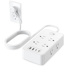 Power Strip with USB, 6 Ft Flat Plug Extension Cord with 8 Outlets 2 USB Port...