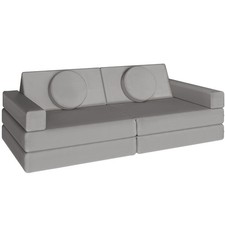 Spielsofa Lilly, 8-teilig, mit Schlaffunktion Kindersofa grau B-Ware
