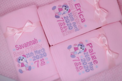 personalised fleece baby blanket