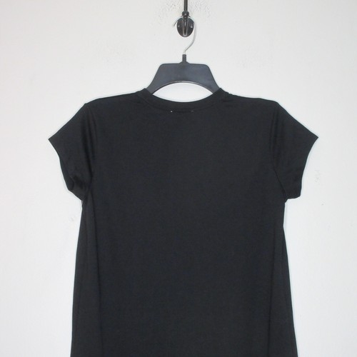 Balenciaga Women's Short Sleeve A Point Hemline Black Tee Shirt Midi Dress S B33 - Picture 13 of 16