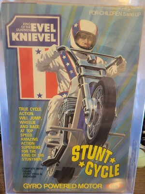 1975 Ideal Evel Knievel Stunt Cycle AFA 80+