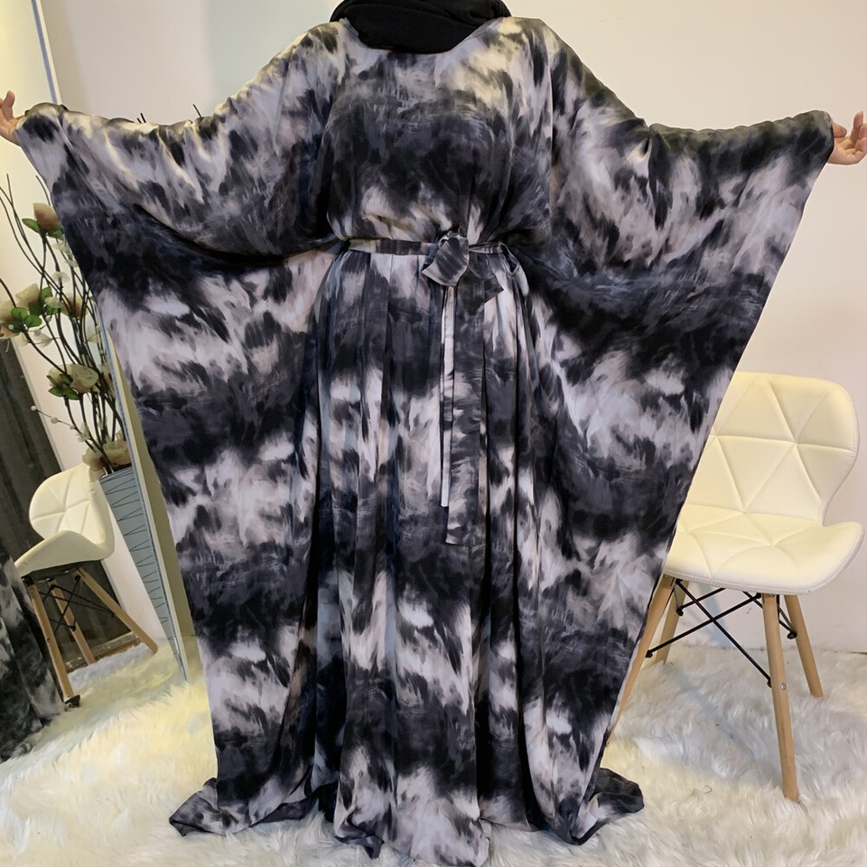 Floral Fashion Women Kaftan Batwing Sleeve Oversize Long Maxi Dress ...