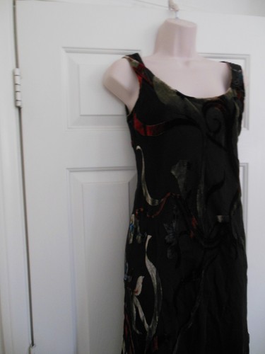 Vestido Estilo Vaina Flocada Terciopelo Marca Colección Gala Excelente Gatsby Talla S - Imagen 8 de 9