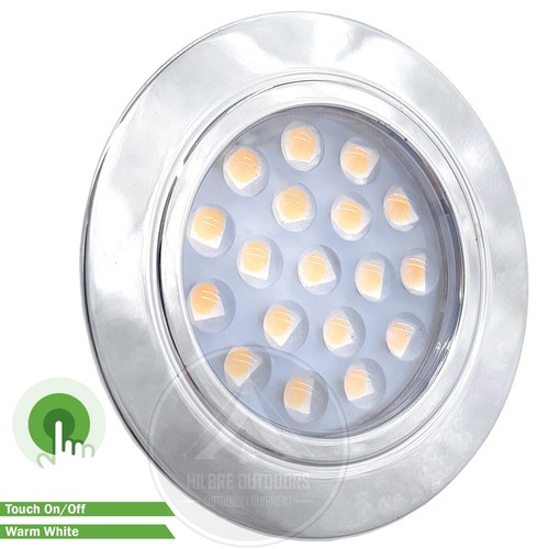 DIMATEC 12V LED FOCO TÁCTIL ENCENDIDO/APAGADO 68MM CARAVANA AUTOCARAVANA AUTOCARAVANA CROMO - Imagen 10 de 10