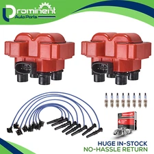 2 Energy Ignition Coil &8 Motorcraft Platinum Spark Plug & Wire for Ford Mercury