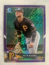 2018 Bowman Chrome Austin Meadows Pirates Rookie Prospect Purple Shimmer /655