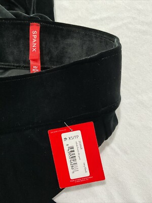 Spanx Women's Very Black Colored Velvet Front Slit Pant Size XS | eBay