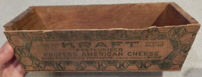 Kraft American Cheese Wooden 5 Pound Box - 1919 Patent Date
