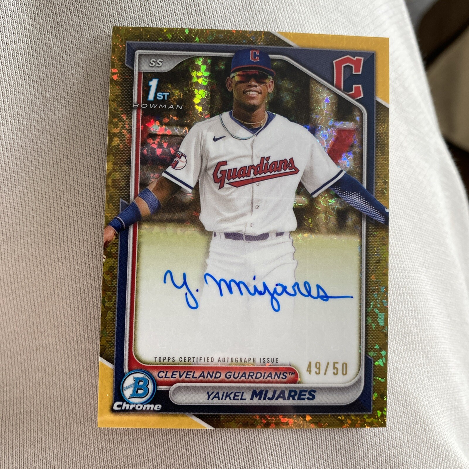 Yaikel Mijares /50 Gold SSP 1st Bowman On-card Auto 2024 Bowman Chrome Clean!!