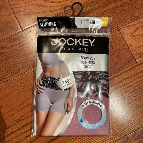 NWT Womens Pink Black Jockey Slimming Seamfree Slip Short Panties Size