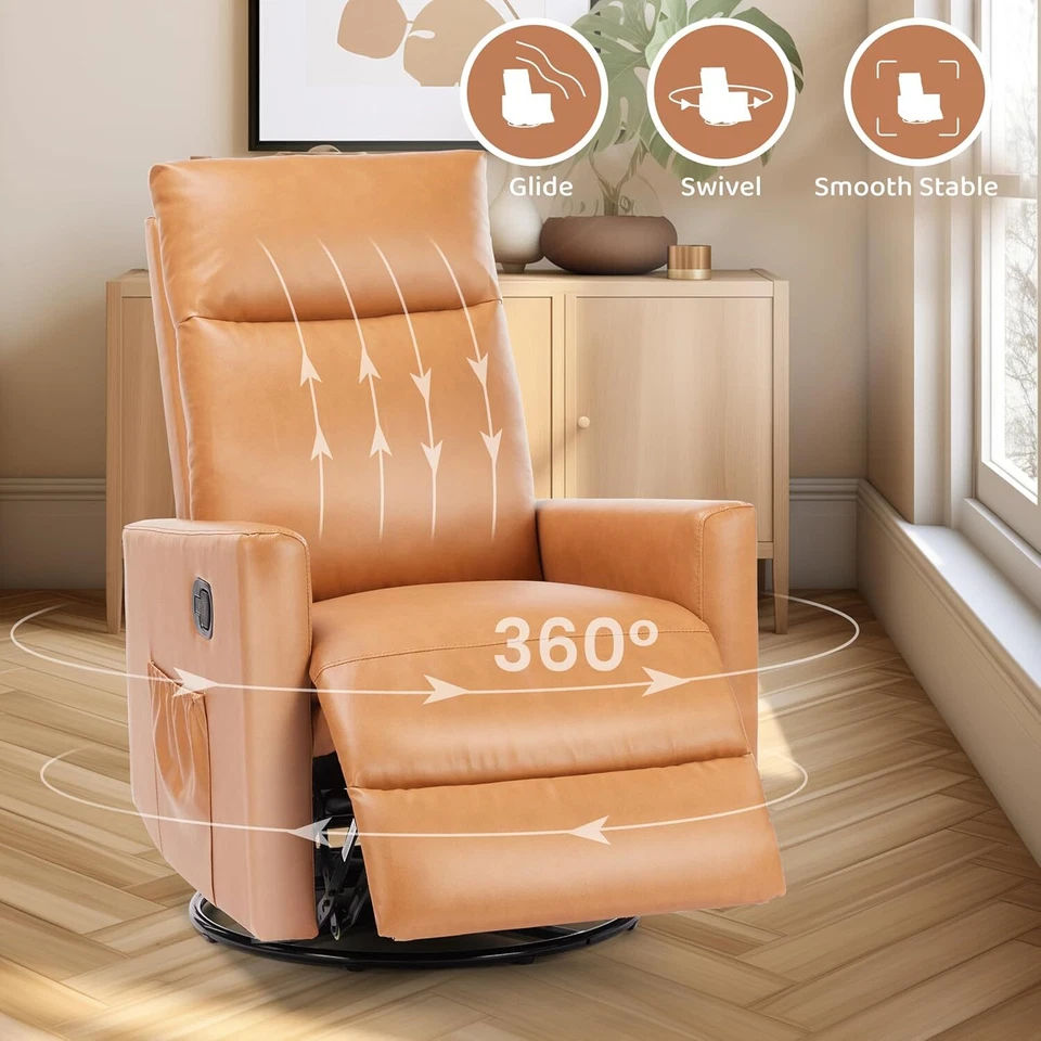 Swivel Rocker Recliner Chair Manual Glider Rocking Recliner Chair for Livingroom - Image 4 of 4