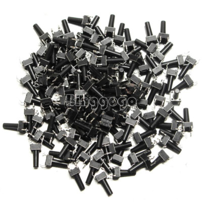 100Pcs Black Tactile Push Button Switch Tact Switch 6X6X13mm 4-pin DIP