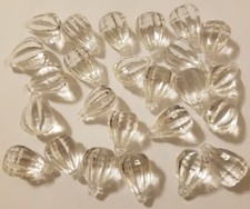 25 pcs Crystal Clear Acrylic Plastic Large 20mm Teardrop Prism Faceted Beads