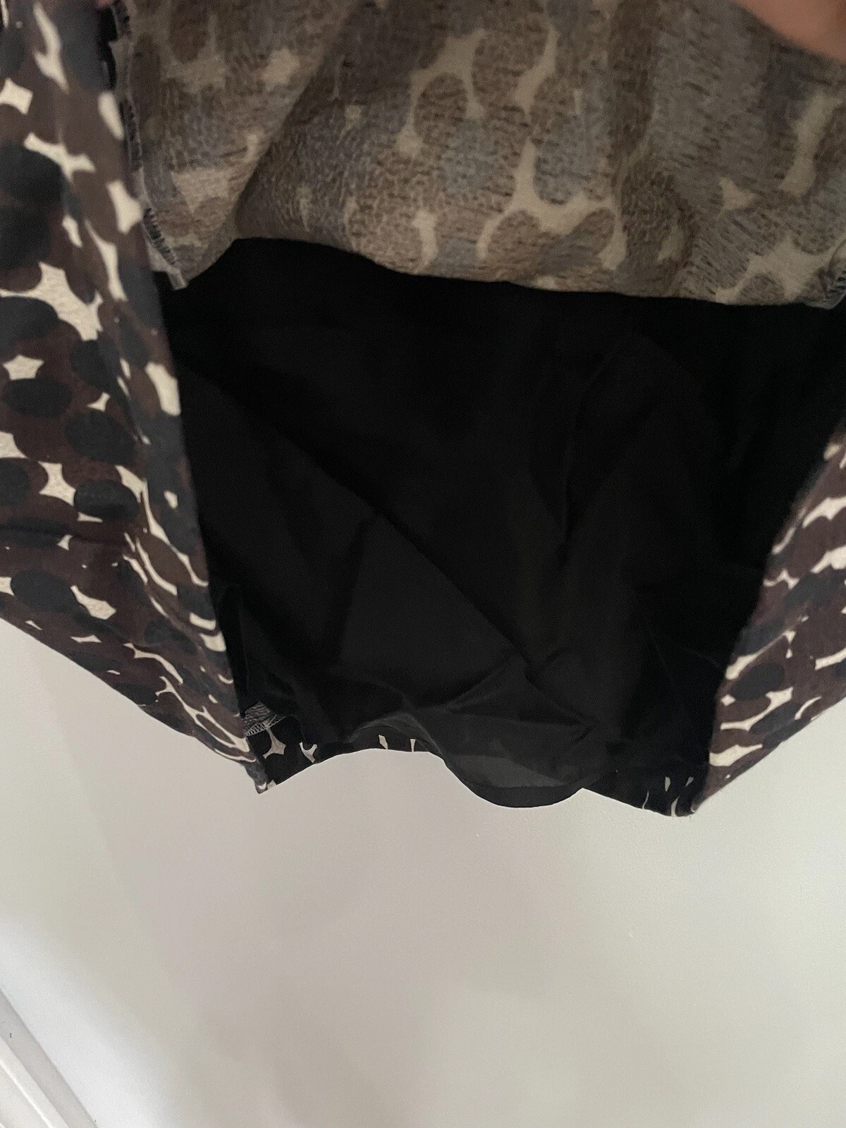 Abito senza maniche Tory Burch lana geometrica seta senza maniche guaina carriera ufficio lavoro taglia 12