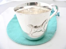 Tiffany & Co Baby Cup Rocking Horse Silver Gift Pouch Heirloom Cute No Monogram