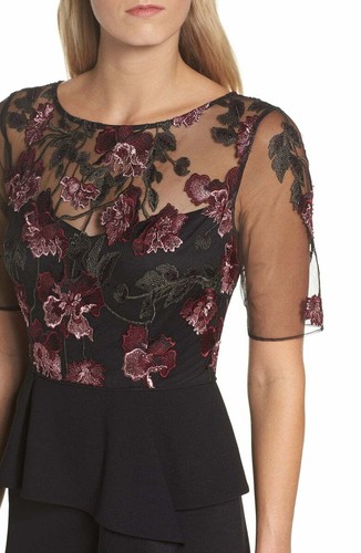 ADRIANNA PAPELL Embroidered Ruffle Gown (size 8) - Bild 4 von 6