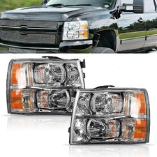 For 2007-2013 Chevy Silverado 1500 2500hd Chrome Headlights With Amber Corner For 2007-2013 Chevy Silverado 1500 2500hd Chrome Headlights With Amber Corner