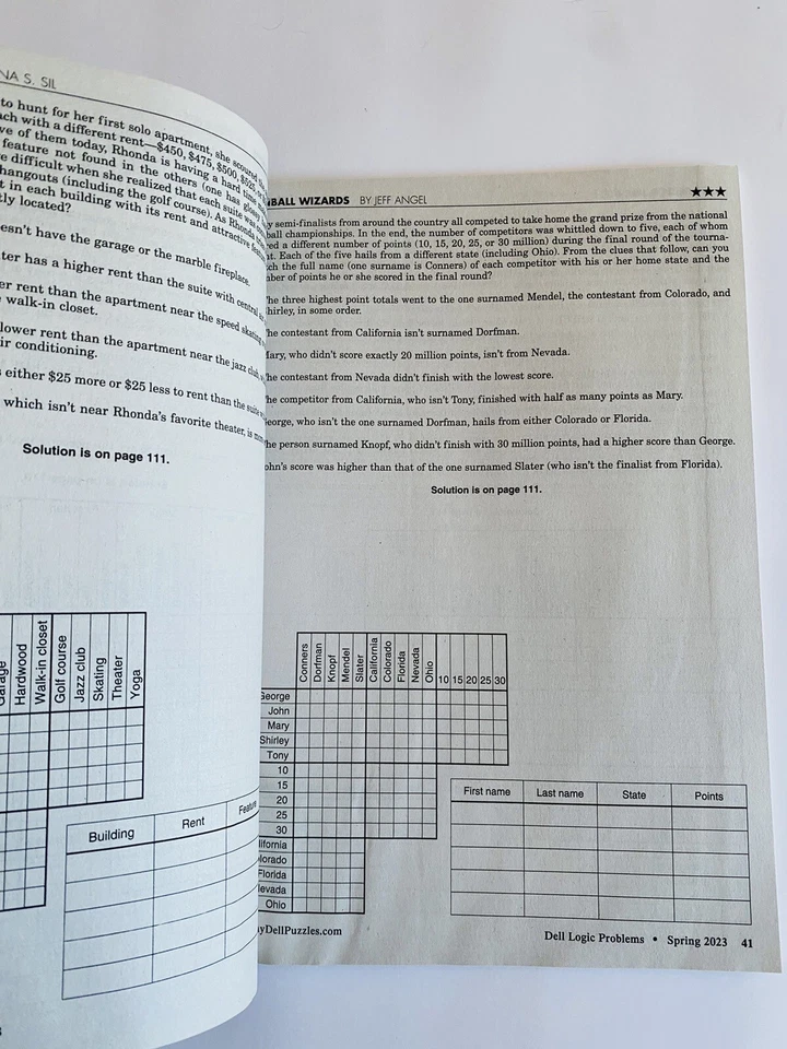 Lot of 2 LOGIC PROBLEMS Jumbo from Dell Penny Press Variety Winter Spring 2023 - Image 3 of 4