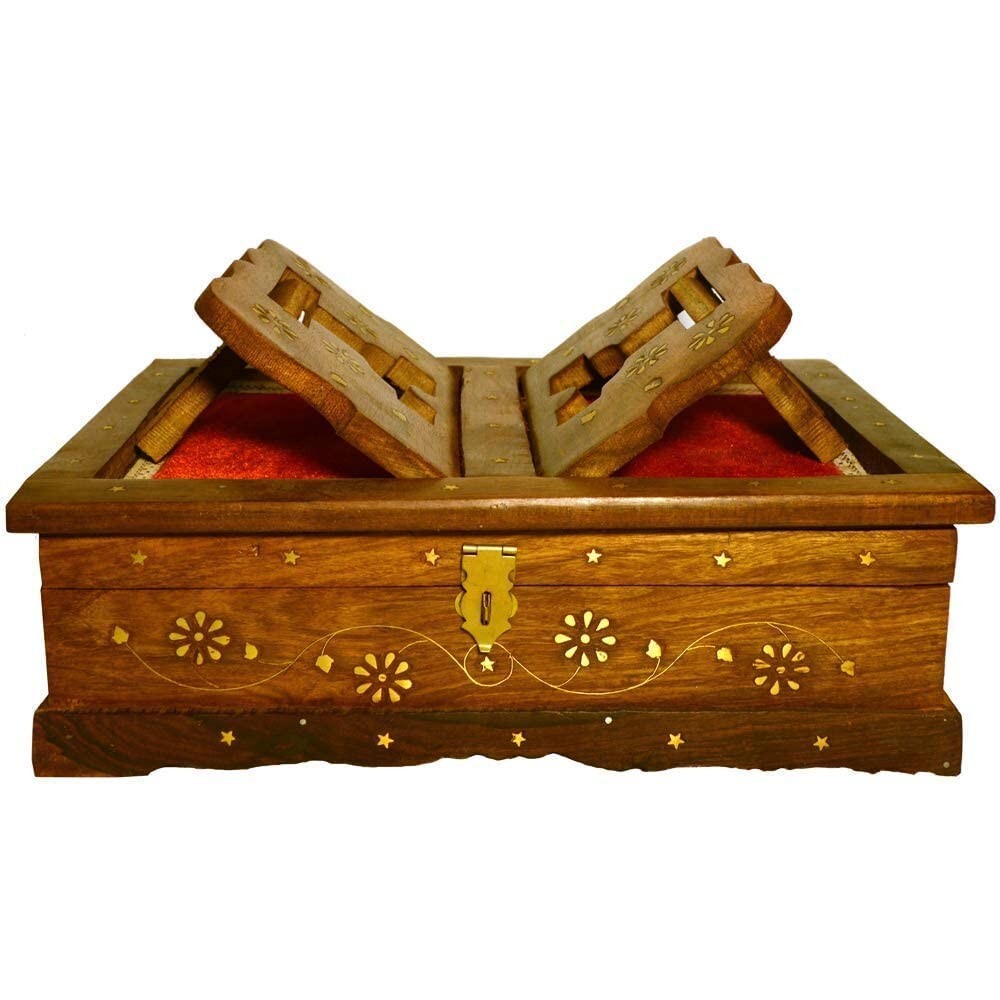 Wooden Rehal Box Stand/Geeta Stand Book Stand/Bible Stand/Ramayana Stand Reading