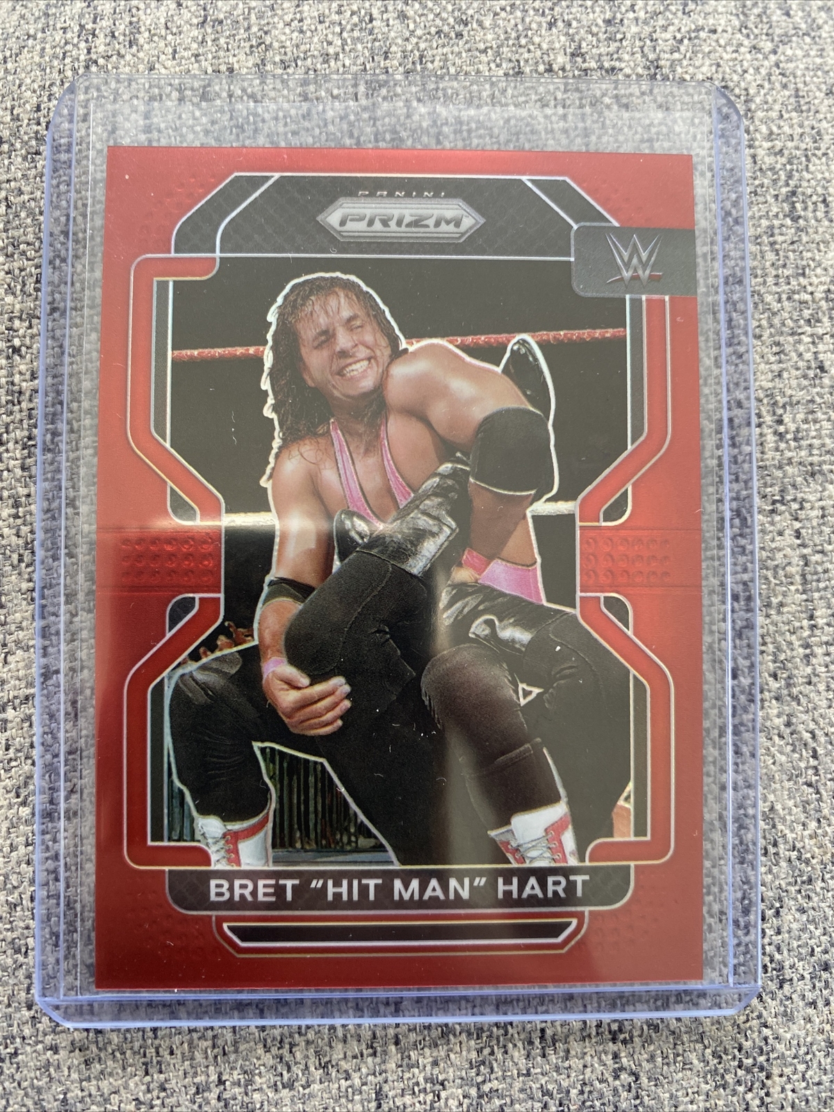 2022 Panini Prizm WWE #198 Bret Hit Man Hart Red Prizm/299 SP