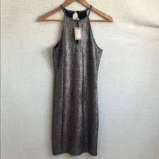 One Clothing Metallic Dress Womens Small Snakeskin Metallic Halter