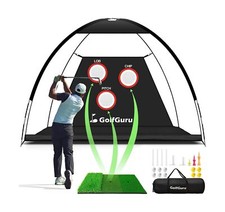 Golf Net, 10x7ft All in 1 Golf Practice Net with Pro Chipping Target, Tri-Tur...