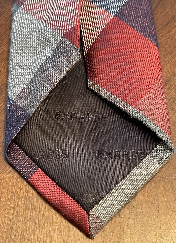 Corbata Express roja azul gris 72 % poliéster 22 % rayón para hombre hecha en China Foto 2 de 4