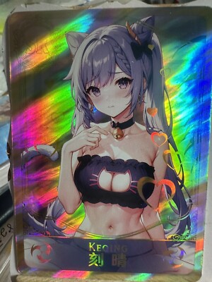 KEQING Goddess Story Anime Waifu Card Girl Foil Doujin Holo ACG