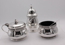 Set Cruet in scatola argento sterling modello celtico orafi Londra 1949