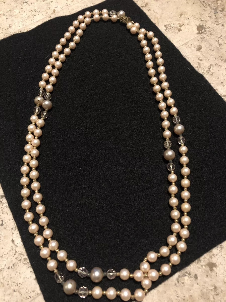 Tri color shop pearl necklace