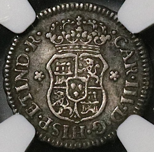1760 NGC AU Mexico 1/2 Real Charles III Spain Colony Pirate Coin (23101001D) - Picture 4 of 6