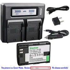 Kastar Battery LCD Dual Fast Charger for Canon LP-E6 LP-E6N LC-E6 & Canon EOS 6D