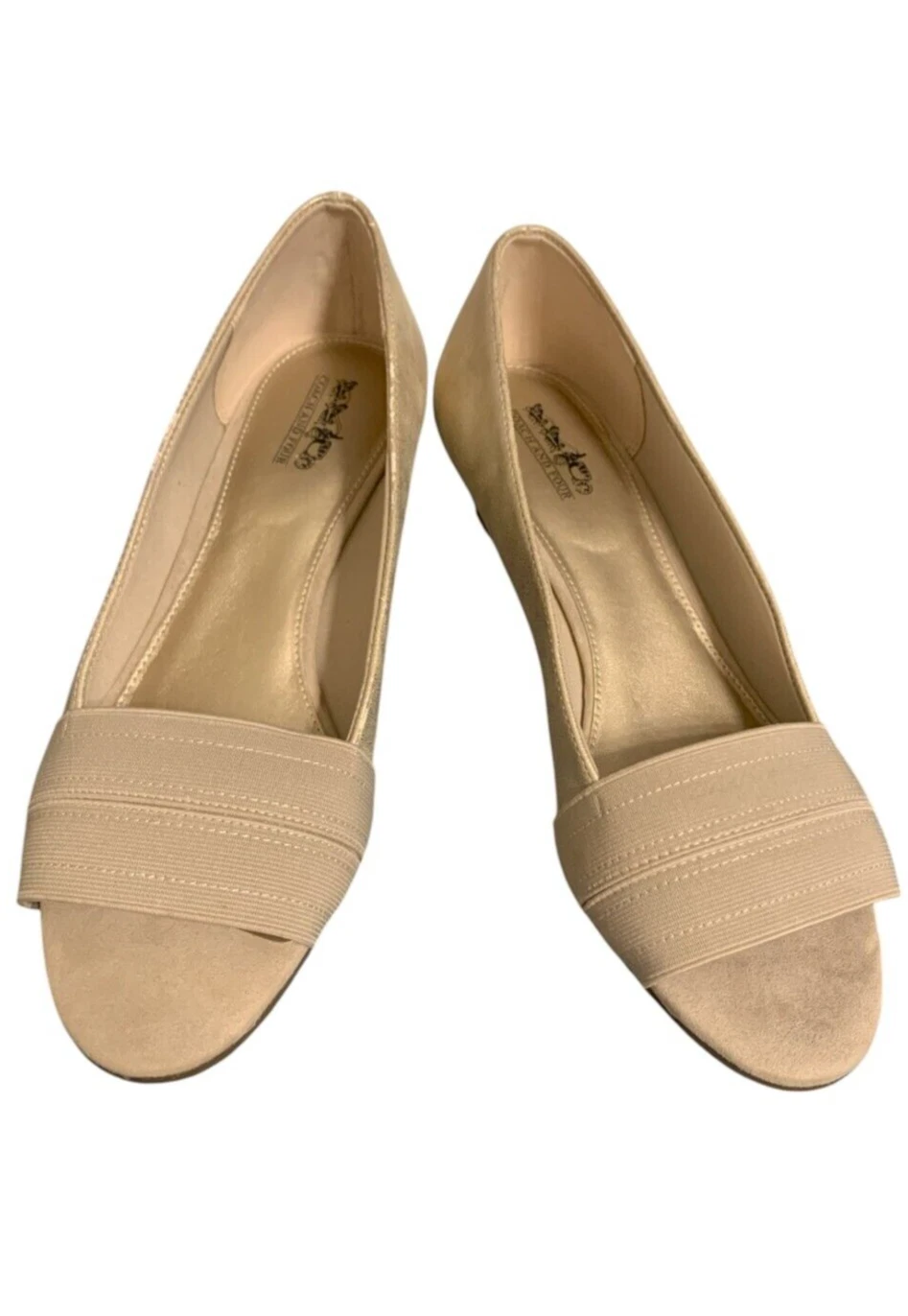 Zeppe Coach e Quattro Formali Marrone Con Tinta Oro In Ottime Condizioni Taglia 10