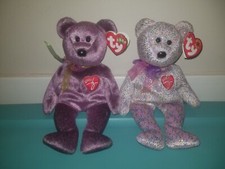 TY 2000  2001 SIGNATURE BEARS PLUSH BEANIE BABY WITH TAGS RETIRED LOT OF 2
