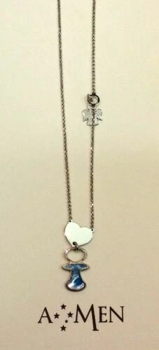 Collane e pendagli di bigiotteria d'argento cuore in smalto