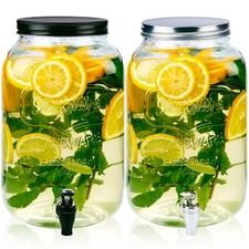 8 Litre Drink Dispenser Large Beverage Cocktail Drinks Water Glass Jar Party BBQ